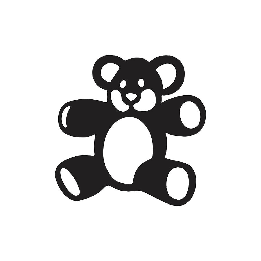 Black And White Drawing - Teddy Bear #2 by CSA Images