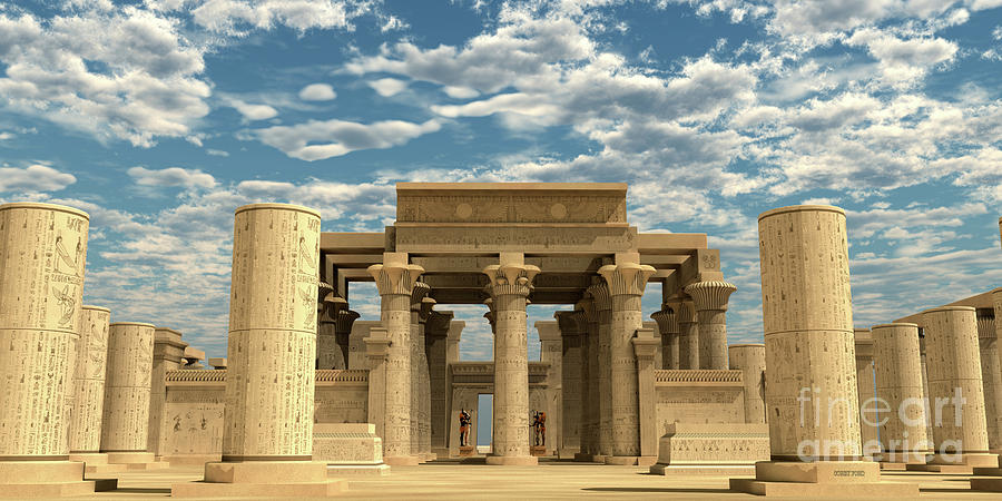 Temple Of Ancient Pharaohs Digital Art