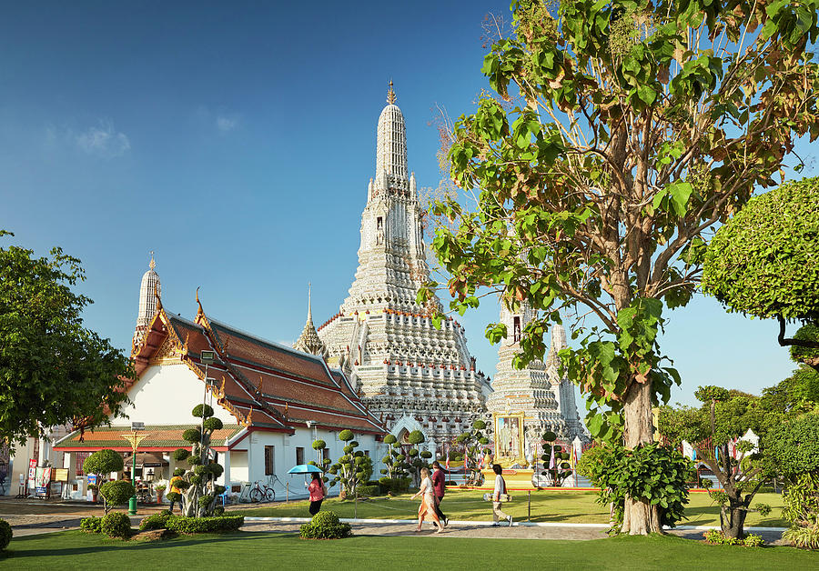 Thailand, Thailand Central, Bangkok, Tropics, Gulf Of Siam, Gulf Of Thailand, Wat Arun #2 Digital Art by Richard Taylor