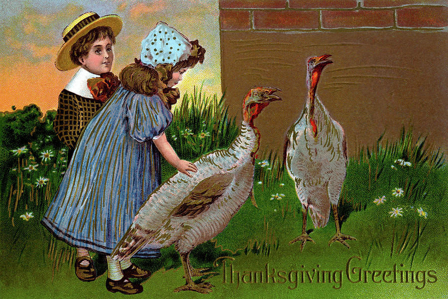 Thanksgiving Greetings #2 Painting by Unknown