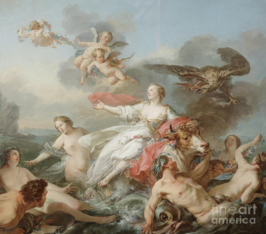 Greek Painting - The Abduction Of Europa by Jean Baptiste Marie Pierre