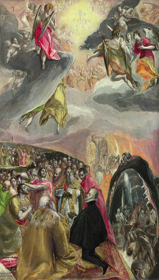 El Greco Painting - The Adoration of the Name of Jesus #2 by El Greco
