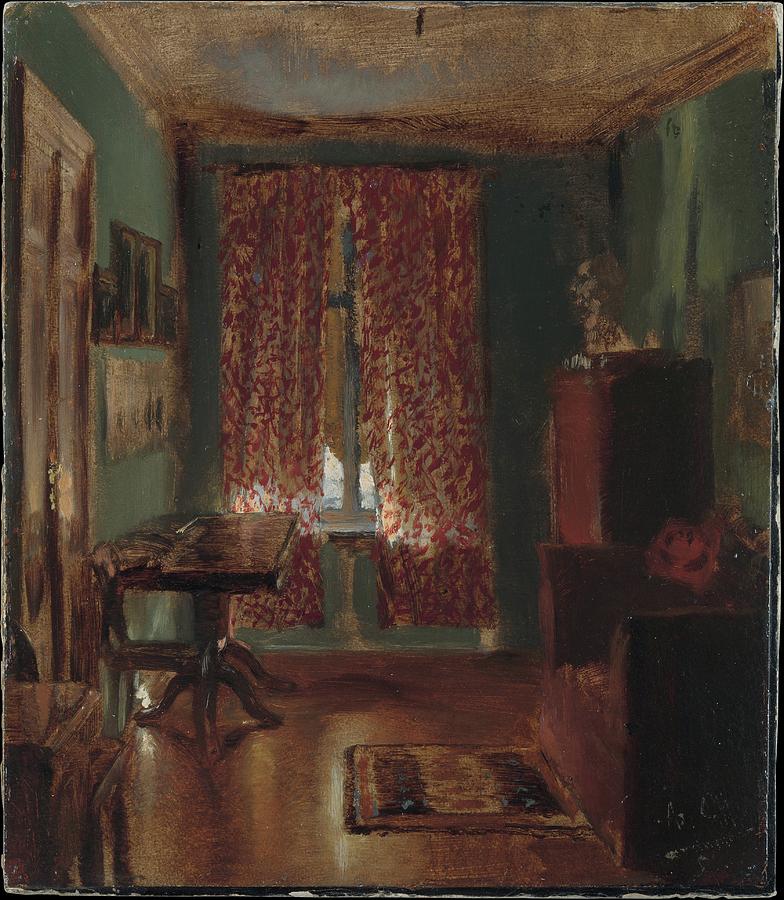 The Artists Sitting Room In Ritterstrasse Painting by Adolph Menzel The Artists Sitting Room In Ritterstrasse Painting by Adolph Menzel