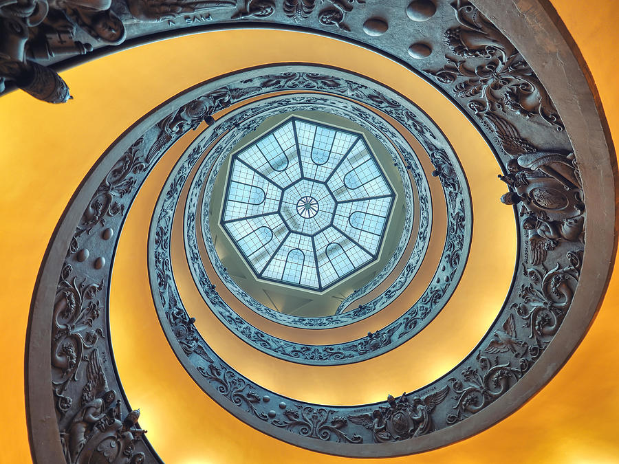 Abstract Photograph - The Bramante Staircase Is A Double #2 by Daniel Chetroni