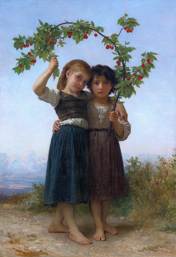 William Adolphe Bouguereau Painting - The Cherry Branch #2 by William-Adolphe Bouguereau