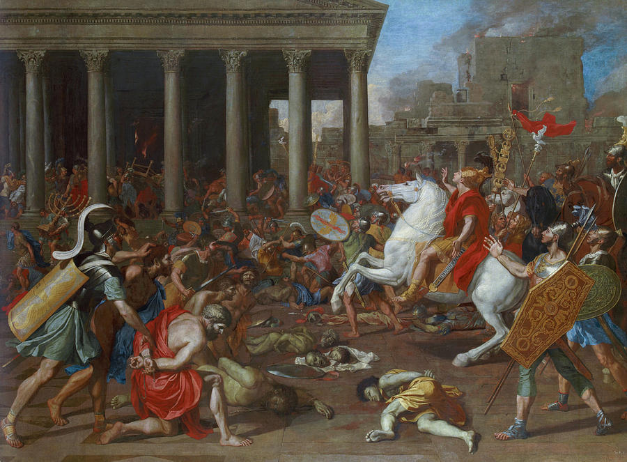Nicolas Poussin Painting - The Conquest of Jerusalem by Emperor Titus #2 by Nicolas Poussin