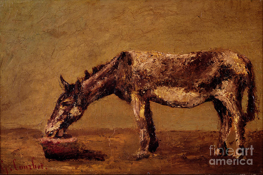 The Donkey Painting by Gustave Courbet