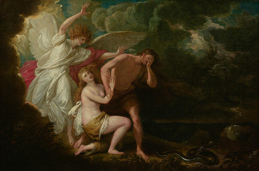 The Expulsion of Adam and Eve from Paradise, from 1791 Painting by Benjamin West