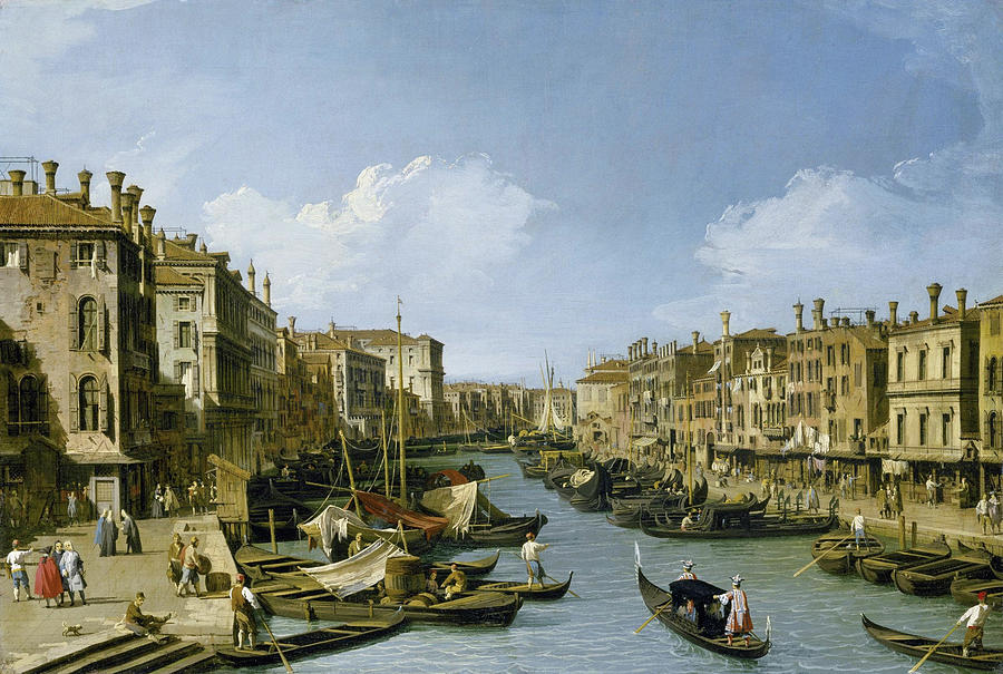 Canaletto Painting - The Grand Canal near the Rialto Bridge, Venice #2 by Canaletto