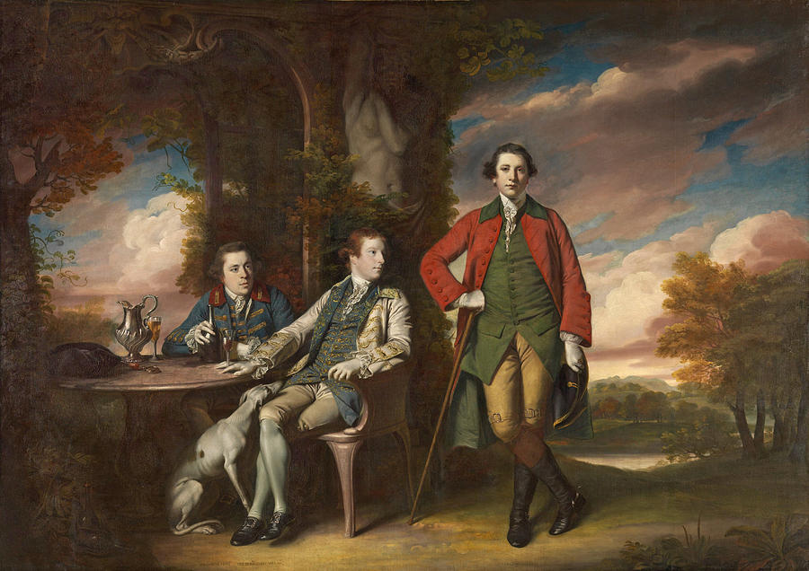 The Honorable Henry Fane with Inigo Jones and Charles Blair #3 Painting by Joshua Reynolds