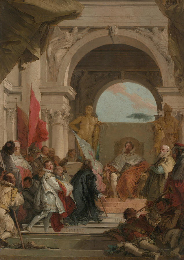 The Investiture of Bishop Harold as Duke of Franconia #2 Painting by Giovanni Battista Tiepolo