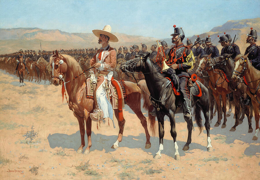 The Mexican Major, from 1889 Painting by Frederic Remington