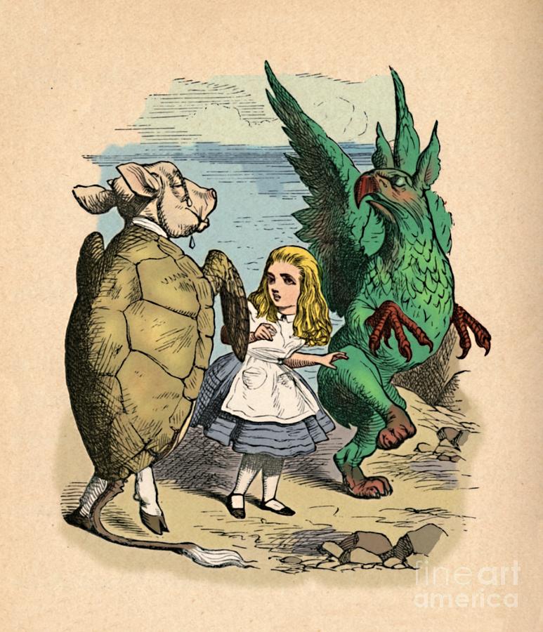The Mock Turtle Alice And The Gryphon #2 Drawing by Print Collector