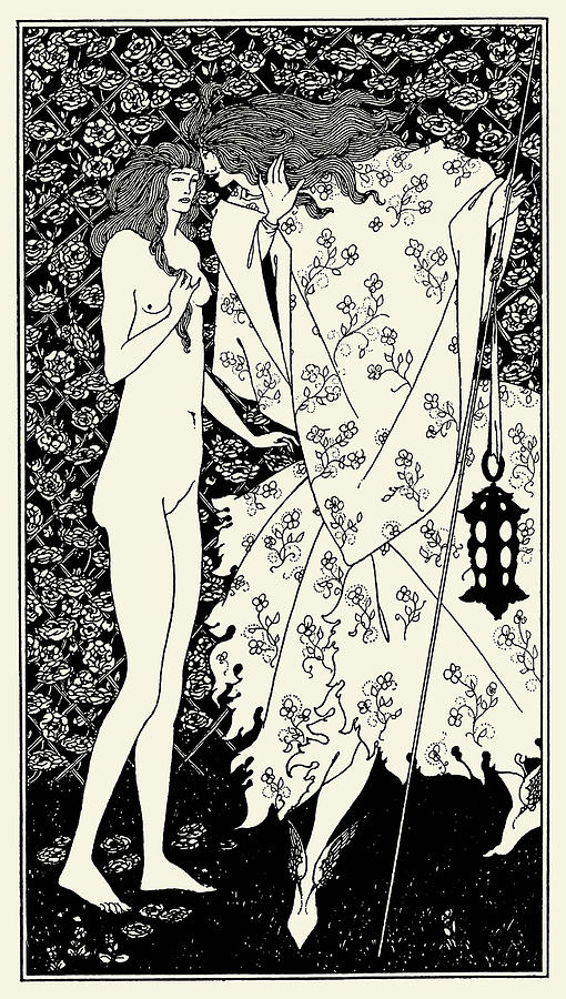 The Mysterious Rose Garden #2 Painting by Aubrey Beardsley