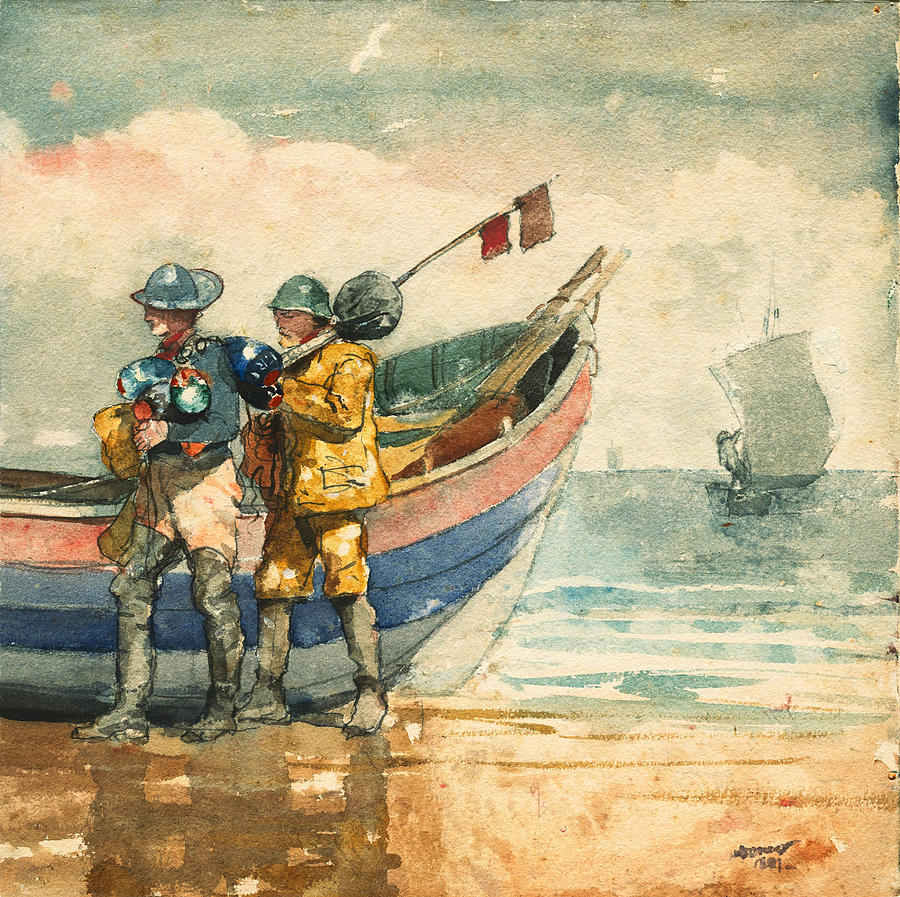 The Return, Tynemouth  Drawing by Winslow Homer