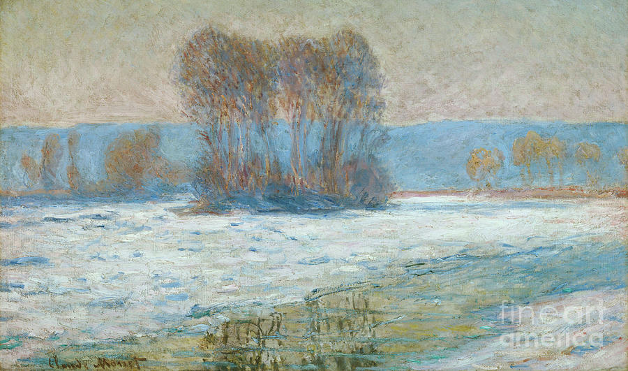 The Seine At Bennecourt, Winter Painting by Claude Monet
