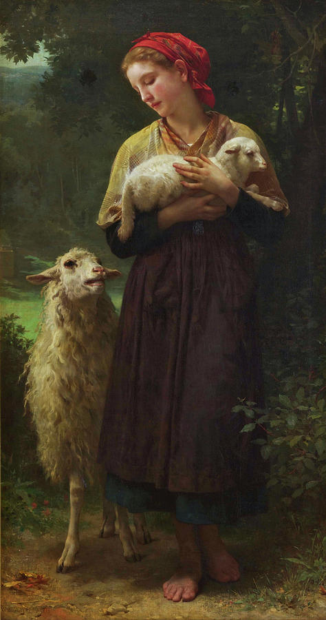 William Adolphe Bouguereau Painting - The Shepherdess #2 by William-Adolphe Bouguereau