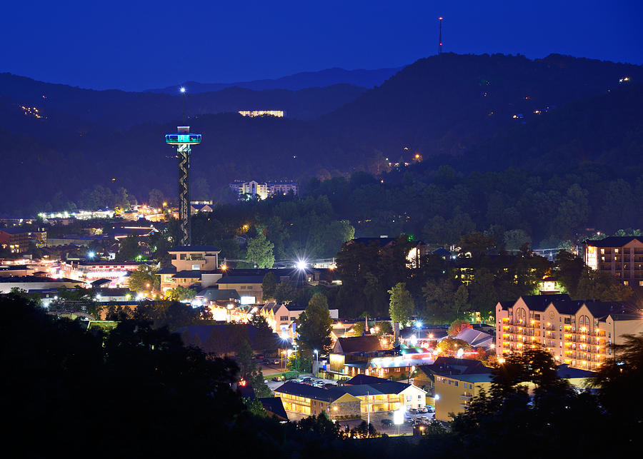 Cityscape Photograph - The Skyline Of Downtown Gatlinburg #2 by Sean Pavone