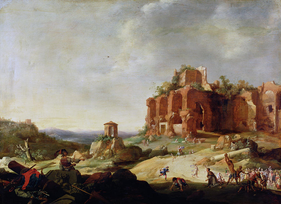 Architecture Painting - The Stoning of Saint Stephen #2 by Bartholomeus Breenbergh