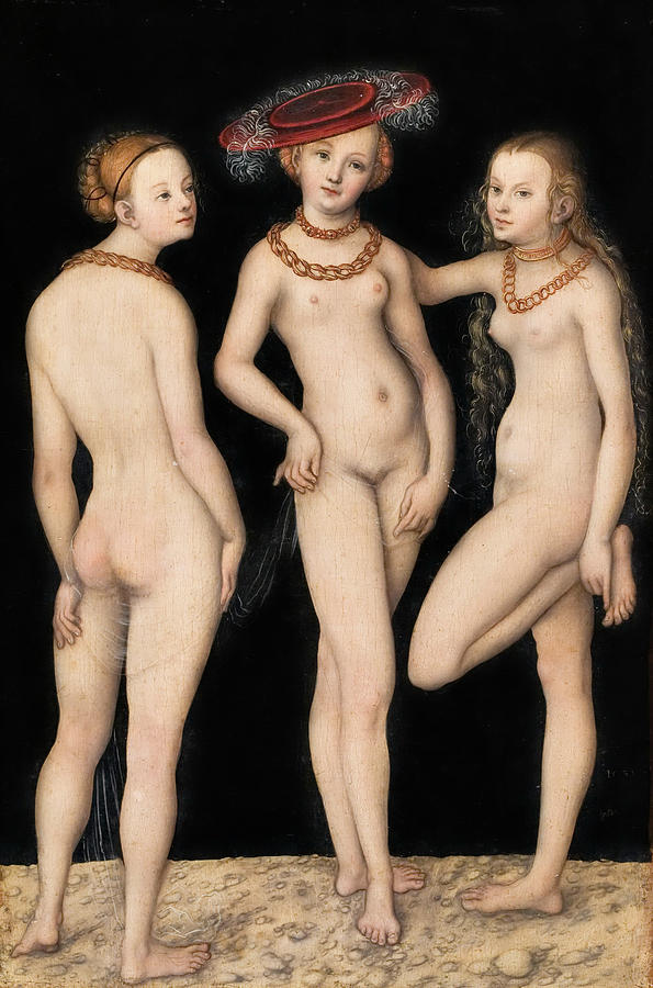 Still Life Painting - The Three Graces #2 by Lucas Cranach the Elder