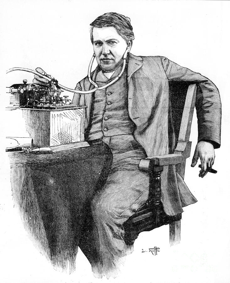 Thomas Alva Edison, American Inventor #2 Drawing by Print Collector