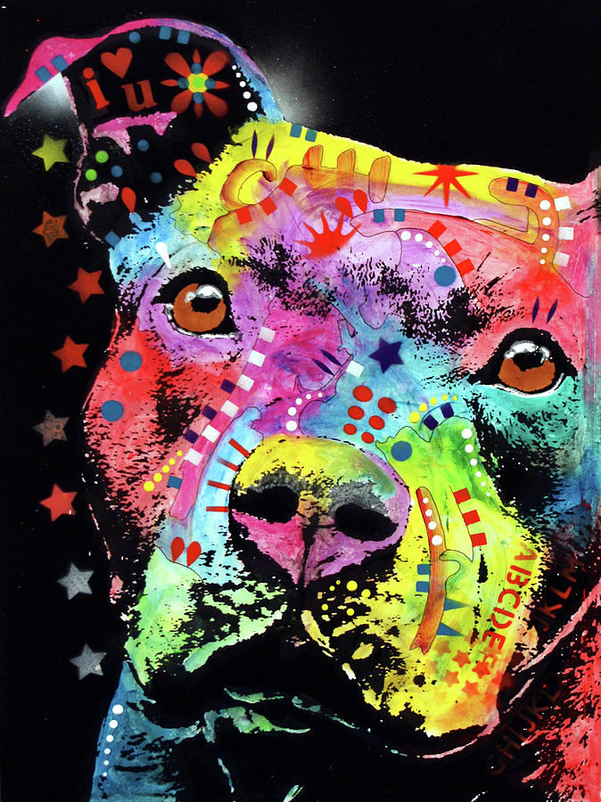 Dog Mixed Media - Thoughtful Pit #2 by Dean Russo