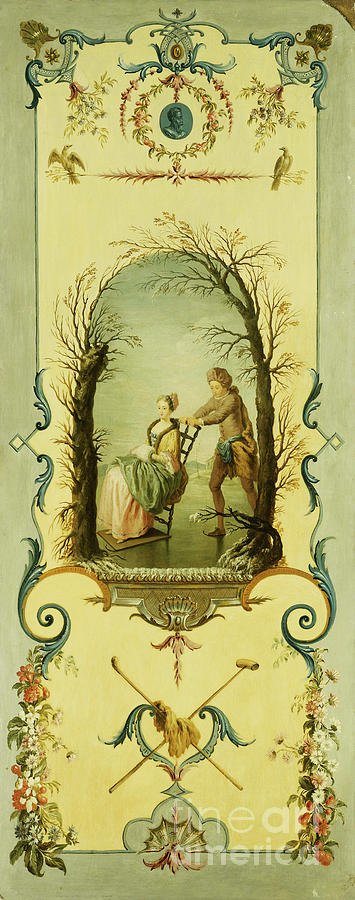 Three Decorative Panels With Allegories Of Winter, Summer And Autumn Painting by Nicolas Lancret Three Decorative Panels With Allegories Of Winter, Summer And Autumn Painting by Nicolas Lancret
