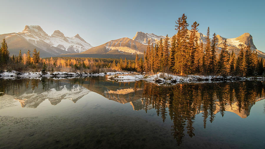 Three Sisters Mountains, Canmore, Alberta Photograph by Cavan Images ...