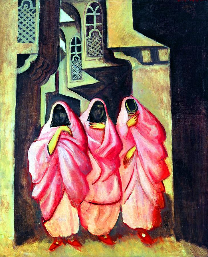 Women Painting - Three Women on the Street of Baghdad #2 by Jon Baran