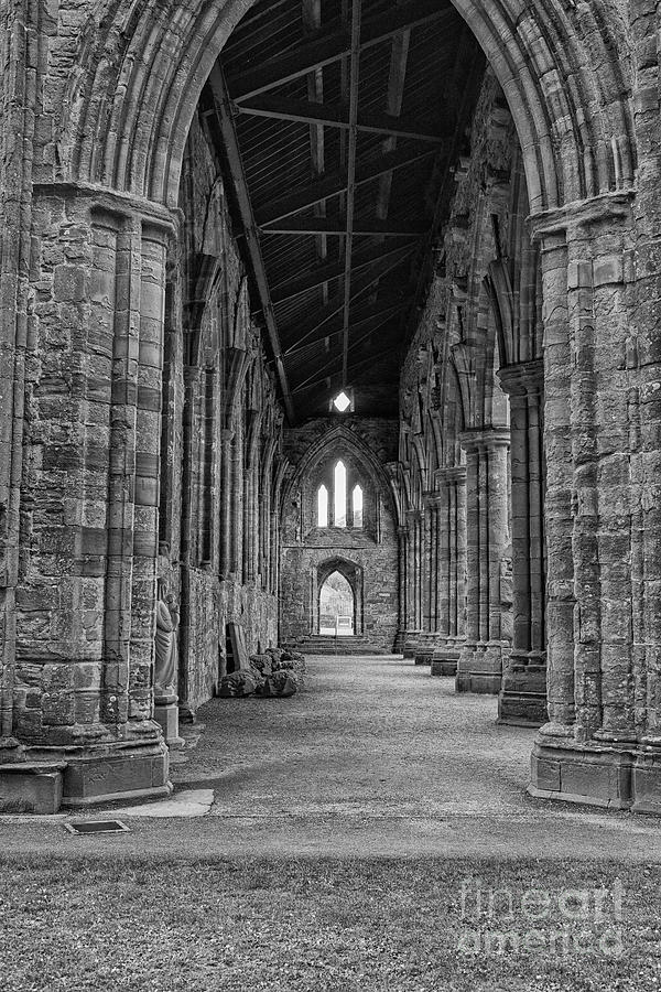 Tintern Abbey In Black And White Photograph