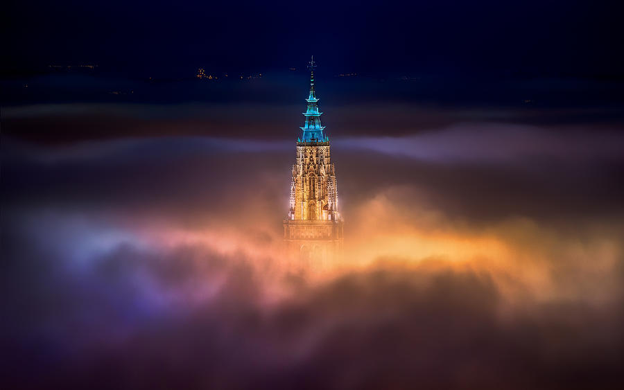 Toledo City Foggy Night #2 Photograph by Jess M. Garca