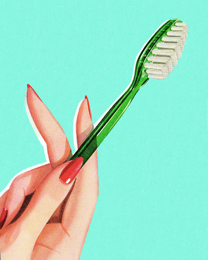 Vintage Drawing - Toothbrush #2 by CSA Images