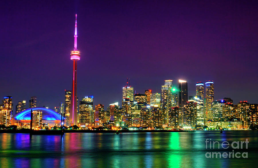 Toronto Night Skyline #2 Photograph by Charline Xia