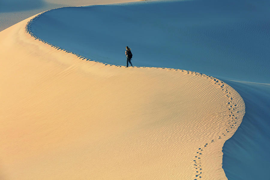 Tourist Walking On Sand Dunes #2 Digital Art by Maurizio Rellini