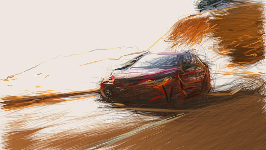 Toyota Avalon TRD Drawing #3 Digital Art by CarsToon Concept