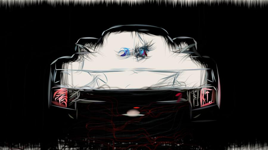 Toyota GR Super Sport Drawing #3 Digital Art by CarsToon Concept