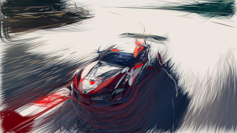 Toyota GR Supra Racing Drawing #3 Digital Art by CarsToon Concept