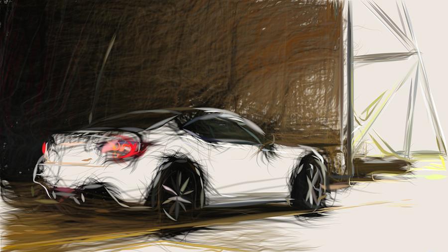 Toyota GT86 TRD Drawing #3 Digital Art by CarsToon Concept