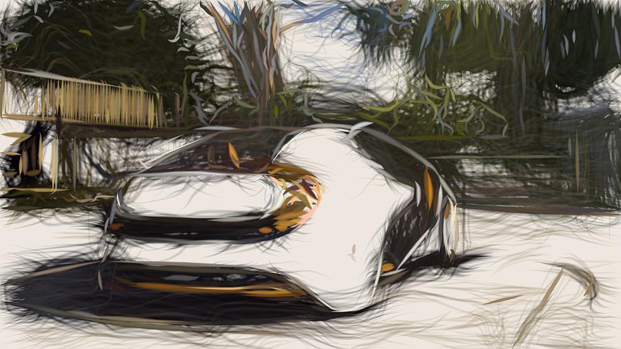 Toyota i Drawing #3 Digital Art by CarsToon Concept
