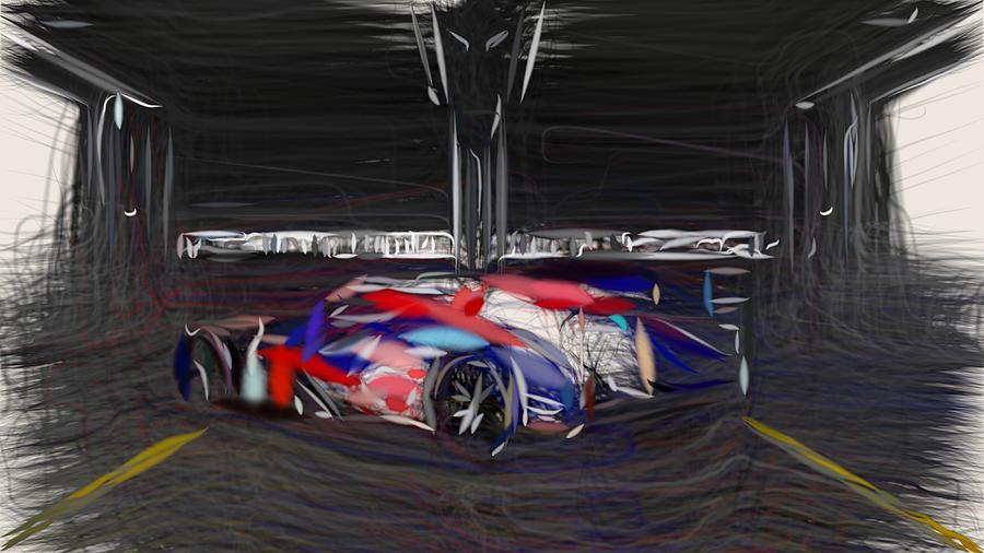 Toyota TS040 Hybrid Drawing #3 Digital Art by CarsToon Concept