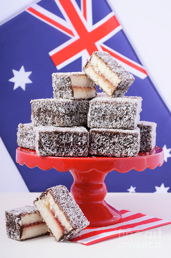 Traditional Australian Lamington Cakes #2 Photograph by Milleflore Images