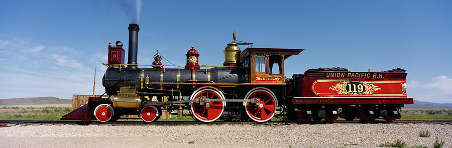 Train Engine On A Railroad Track Photograph by Panoramic Images - Fine ...