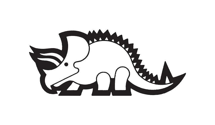 Prehistoric Drawing - Triceratops Dinosaur #2 by CSA Images