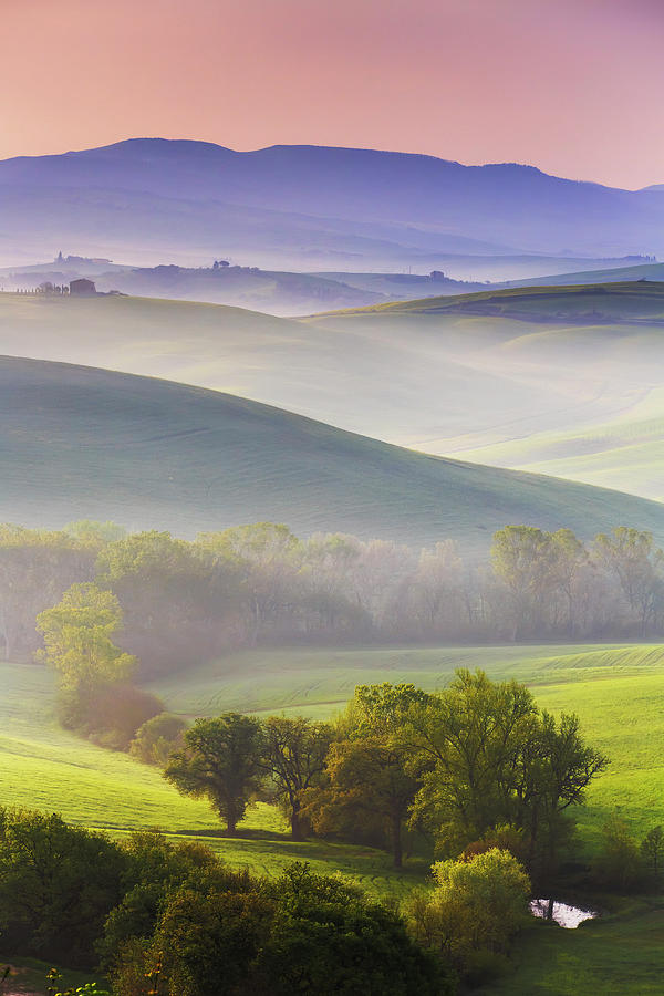 Farm Digital Art - Tuscany, Awesome Landscape At Dawn #2 by Maurizio Rellini
