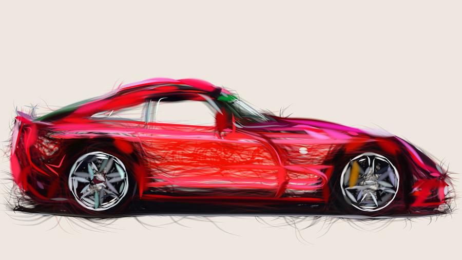 TVR Sagaris Draw #2 Digital Art by CarsToon Concept