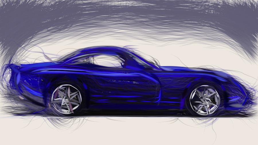 TVR Tuscan S Draw #2 Digital Art by CarsToon Concept