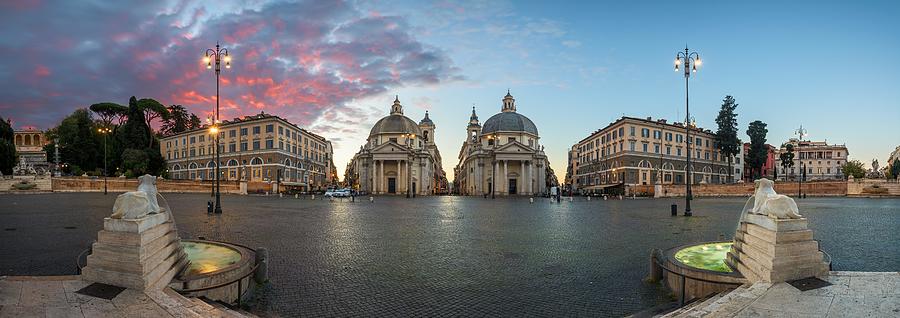 Architecture Photograph - Twin Churches Of Piazza Del Popolo #2 by Sean Pavone