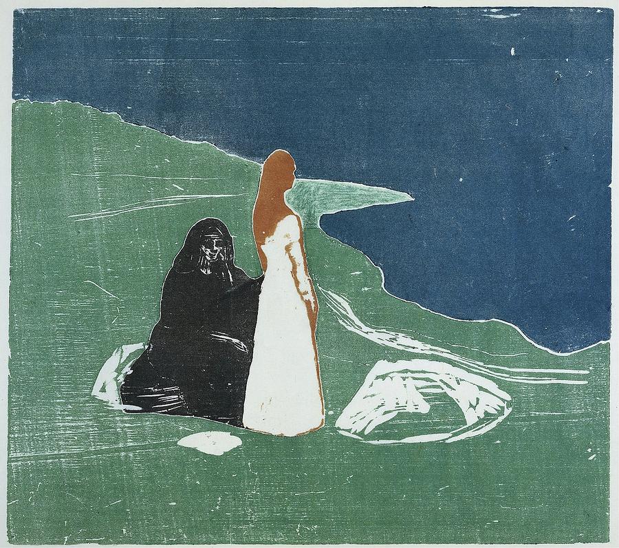 Edvard Munch Painting - Two Women On The Shore by Edvard Munch