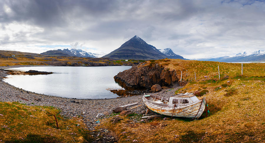 Mountain Photograph - Typical Iceland Landscape With Fjord #2 by Ivan Kmit