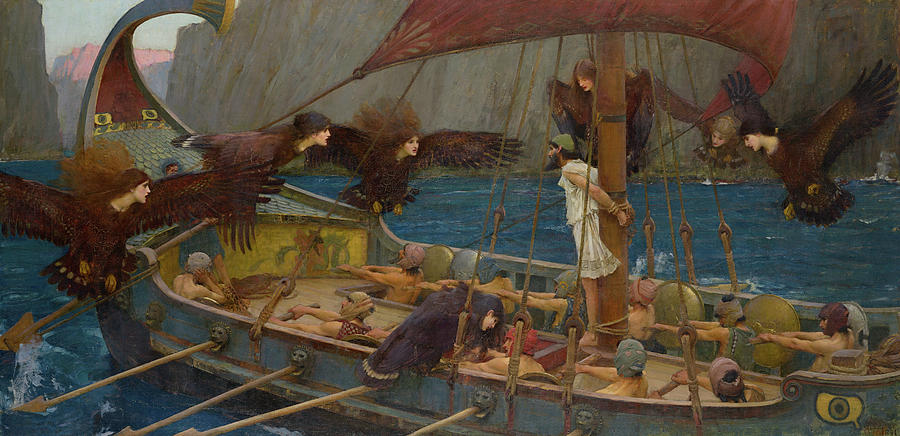 Greek Painting - Ulysses and the Sirens #2 by John William Waterhouse